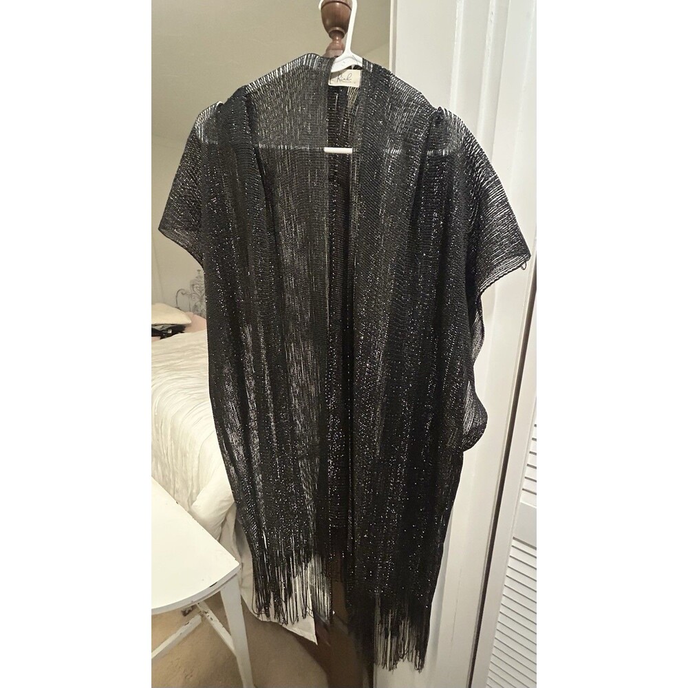 Stevie Nicks Glam! Riah Fashion Shawl Wrap Boho One Size Shimmery Party NYE